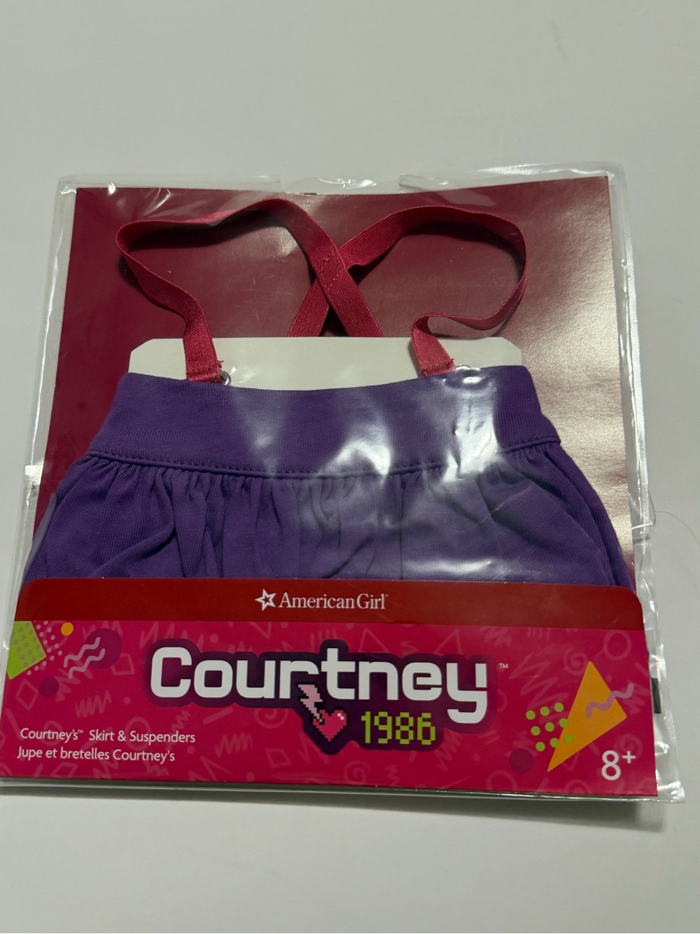 American Girl Courtney Purple Skirt and Suspenders